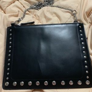 French Connection Studded Leather Shoulder Bag